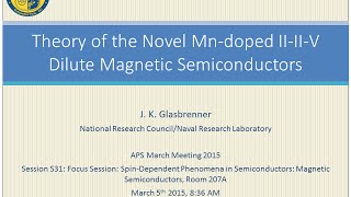 Theory of the Novel Mndoped IIIIV Dilute Magnetic Semiconductors [upl. by Seedman]