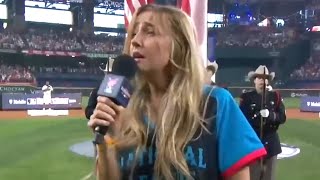 Ingrid Andress National Anthem Goes VIRAL at Home Run Derby What Went Wrong [upl. by Sandry321]