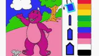 Coloring Barney on Pbs Kids [upl. by Leonora]