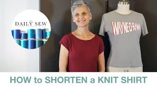 How to Shorten and Hem a Knit Shirt or dress or even pants  The Daily Sew [upl. by Nylirret]