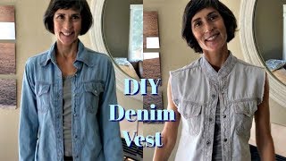 DIY  Denim Jacket To Vest  Cut Fray amp Bleach [upl. by Erick]