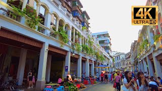 Walking Tour of Haikou Qilou Old Street and Hainan University South Gate Night Market Hainan China [upl. by Uhsoj]