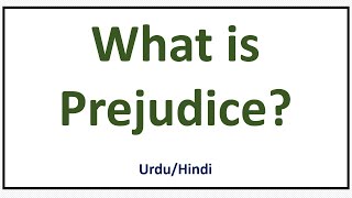 What is Prejudice [upl. by Araihc]