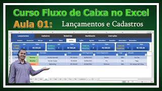 Como Fazer Fluxo de Caixa no Excel  Aula 01 Criação das Planilhas de Cadastros e Lançamentos [upl. by Gibbon]