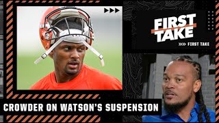 Channing Crowder amp Fred Taylors thoughts on Deshaun Watson’s 6game suspension  First Take [upl. by Yseulta419]