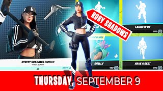 RUBY SHADOWS Bundle amp LAUGH IT UP EMOTE returns after 97 days  September 9 Item Shop [upl. by Artenek]