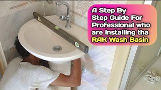 How To install RAK Pedestal Wash Basin  Wash Basin Fitting  Basin Installation  Mss Bangla [upl. by Kinchen]