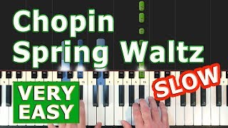 Chopin  Spring Waltz Mariage dAmour  SLOW VERY EASY Piano Tutorial  Synthesia [upl. by Leoj]