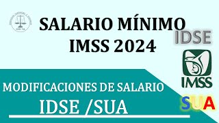 SALARIO MINIMO IMSS 2024 Modificación del Salario Diario Integrado en IDSE y SUA 2024 [upl. by Llieno]