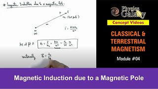 Class 12 Physics  Terrestrial Magnetism  4 Magnetic Induction due to a Magnetic Pole  JEE amp NEET [upl. by Oca]