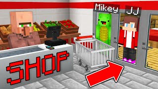 JJ and Mikey Found a Secret Base Inside a Store in Minecraft Maizen [upl. by Adlesirk]