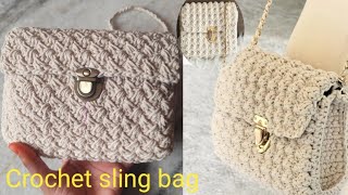 Make This Trendy Crossbody Bag  crochet tutorial हिन्दी में [upl. by Marshal]