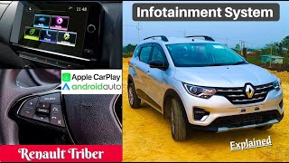 Infotainment System  Renault Triber RXZ  RXT  Sound Quality  Android Auto  Explained [upl. by Tirb]