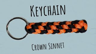 How To Make A Paracord Keychain With Two Colors Easily  Crown Sinnet [upl. by Naharba]