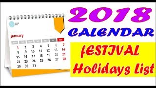 2018 calendar with holidays [upl. by Hales]