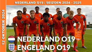 Vriendschappelijk  Samenvatting Nederland O19  Engeland O19 zaterdag 12 oktober 2024 [upl. by Dougald]