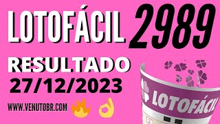 🍀 Resultado Lotofácil 2989 [upl. by Enyrehtak]