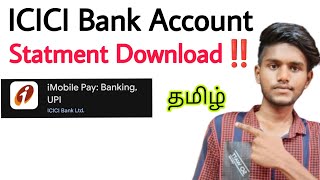 icici bank account statement download  imobile statement download  imobile icici bank  tamil [upl. by Ennaillij658]