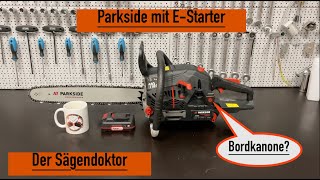 Parkside Kettensäge mit EStarter sägendoktor haselünne parkside kettensäge motorsäge stihl [upl. by Stretch]