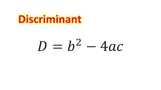 Equations in Quadratic Form  Discriminant [upl. by Lleuqram]