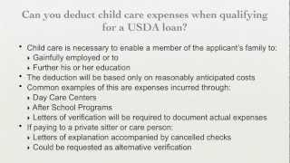 Can Childcare Expenses Help When Qualifying for a USDA Loan [upl. by Eerak]