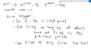 Collusion in Infinitely Repeated Bertrand Models Example [upl. by Atiuqa]