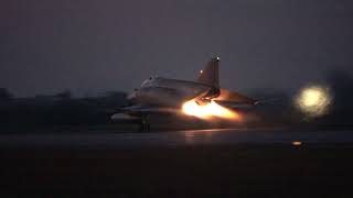 HAF F4 AUP Phantom II night takeoffs afterburner and landings [upl. by Malamut]