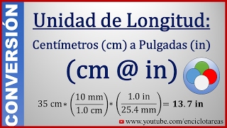 Convertir de Centímetros cm a Pulgadas in  cm a in No2 [upl. by Leandra]