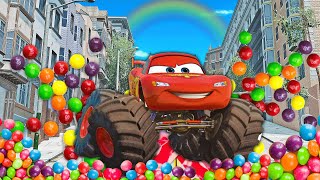 EXTREME SKITTLES FLOOD vs LIGHTNING MCQUEEN amp PIXAR CARS in BeamNGdrive [upl. by Notyal]