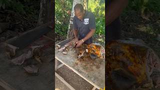 Can’t believe they’re eating roast cow head 😱🇯🇲 [upl. by Rasmussen]