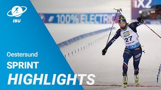 World Cup 2324 Oestersund Women Sprint Highlights [upl. by Annawyt]