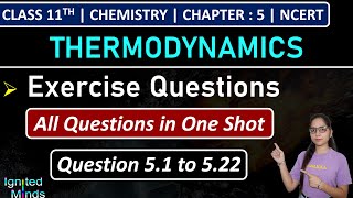 Class 11th Chemistry Chapter 5  Exercise Questions 51 to 522  Thermodynamics  NCERT [upl. by Nej]