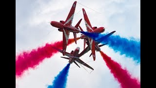 RIAT 2018 RAF Red Arrows Royal Air Force celebrates centenary 100RAF with spectacular air show 4K [upl. by Gordie]