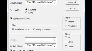 Excel Addin Covariance Matrix Builder [upl. by Namhar]