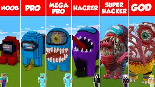 Minecraft AMONG US STATUE HOUSE BUILD CHALLENGE  NOOB vs PRO vs HACKER vs GOD  Animation [upl. by Dietrich]