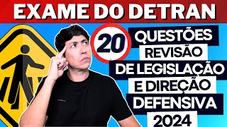 Prova do Detran REVISÃO 2024  20 QUESTÕES COMENTADAS DO EXAME TEÓRICO Legislação de trânsito [upl. by Carmela190]