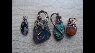 Beginners guide to wire wrapping tumbled stones Part 2 Simple Pendants [upl. by Laekim]