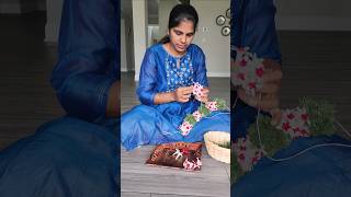 ✨️இந்த idea கூட நல்லாதாங்க இருக்கு🥰 🥰 சம்பங்கி பூ மாலை  Easy DIY Flower Garland usa shorts vlog [upl. by Aynodal678]