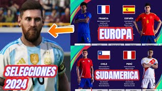 PES 2021 al 2024 OPTION FILE PS4 PS5 PC SELECCIONES 2024 EUROPA SUDAMERICA Y MAS [upl. by Analart]