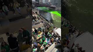 March 16 2024 Chicago River dyeing stpatricksday [upl. by Ardnauqal]