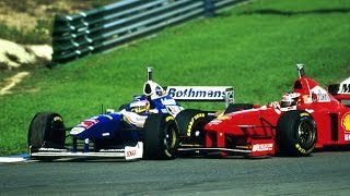 1997 European GP Jerez  SchumacherVilleneuve crash [upl. by Yhtac]