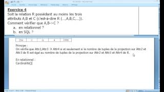 Comment vérifier la présence dune dépendance fonctionnelle par des requêtes BD TD 2 Ex4 02 [upl. by Lubba]