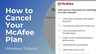 How to Cancel Your McAfee Antivirus Subscription [upl. by Kucik]