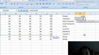 Calculo de estadísticos en Excel Media Mediana Varianza entre otros [upl. by Derwood]