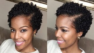 Super defined curly bang wash amp go on a short TWA  natural hair [upl. by Eiramait]