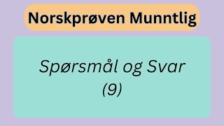 Norskprøve Muntlig  Spørsmål og Svar 9 [upl. by Alves]