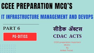 CDAC  PGDITISS  CCEE Preparation MCQs  ITIM  ITIL  Part 6 [upl. by Amanda105]