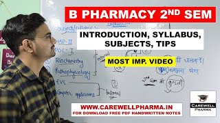 B Pharmacy 2nd Semester  Introduction  Syllabus  Subjects  Carewell Pharma [upl. by Melburn530]