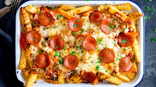 Homemade Loaded Pizza Fries  Quick amp Easy [upl. by Anilesor]