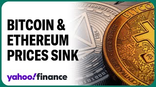 Bitcoin ethereum prices sink amid global selloff [upl. by Leeda532]